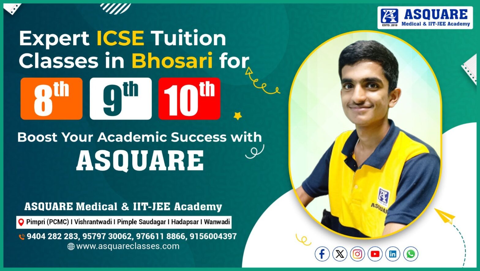 Expert ICSE Tuition Classes in Bhosari for 8th, 9th & 10th – Boost Your Academic Success with ASQUARE