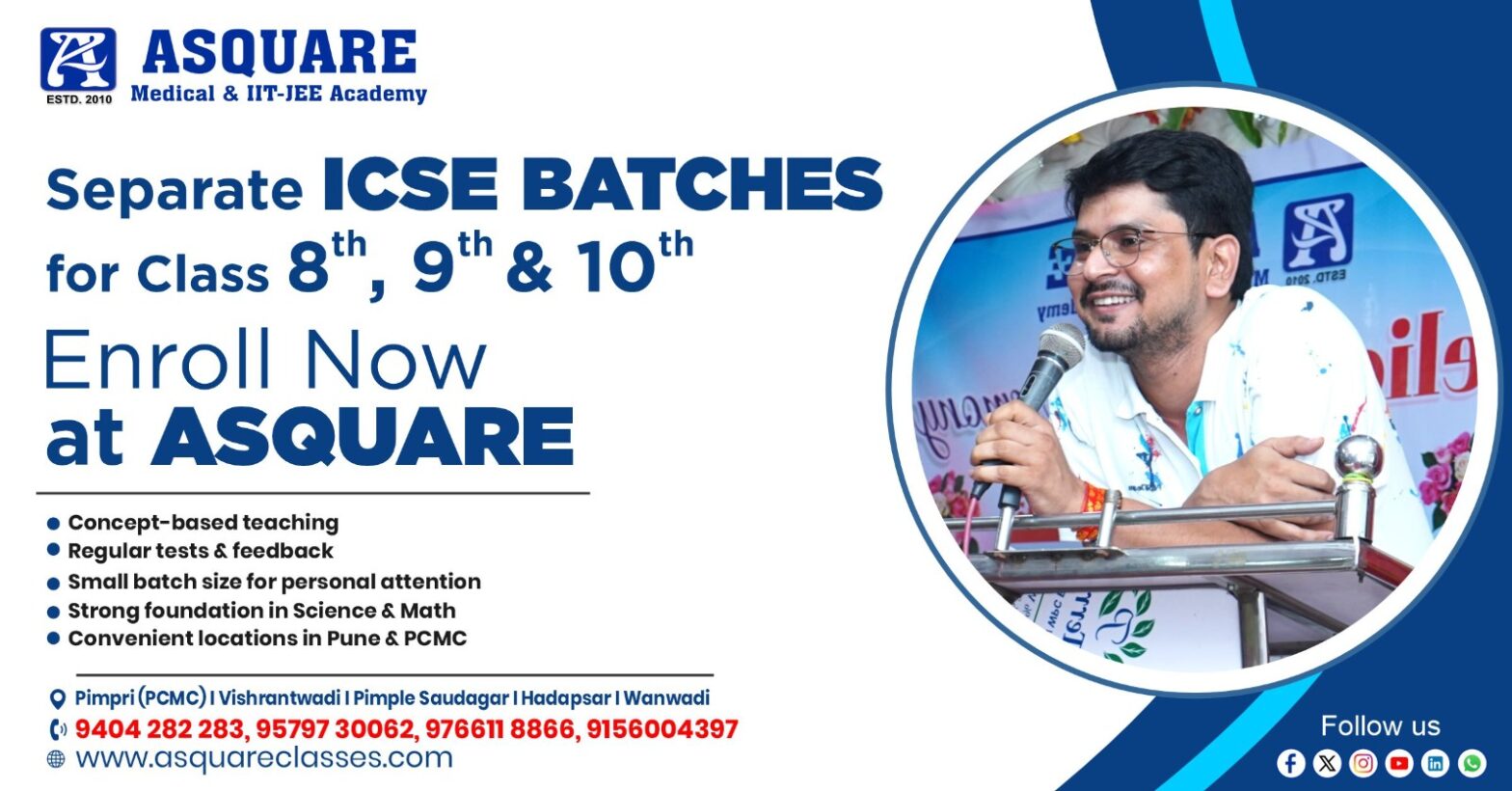 Separate ICSE Batches for Class 8th, 9th & 10th – Enroll Now at ASQUARE