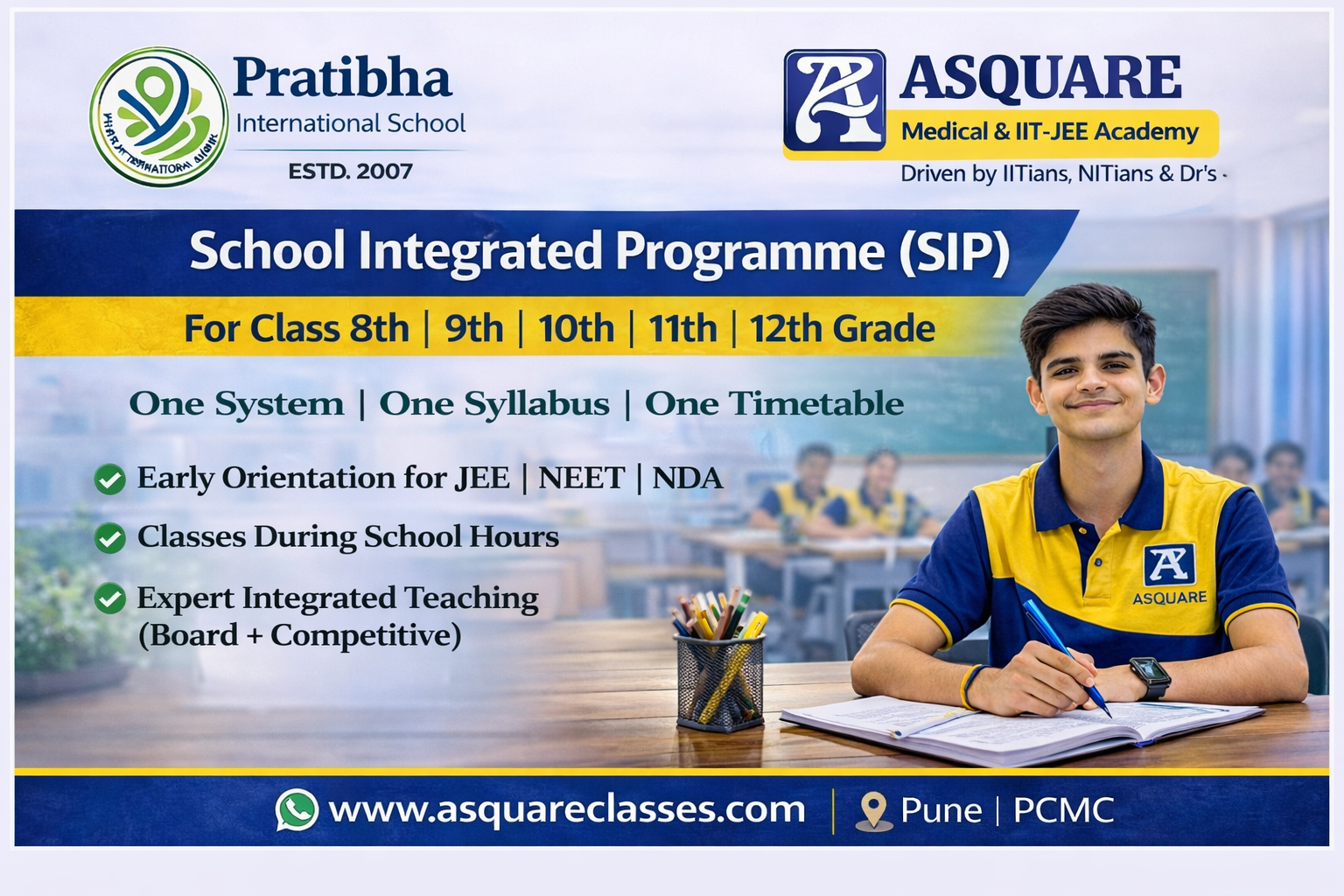 Best School Integrated Programme in Pune: ASQUARE Academy at Pratibha International School
