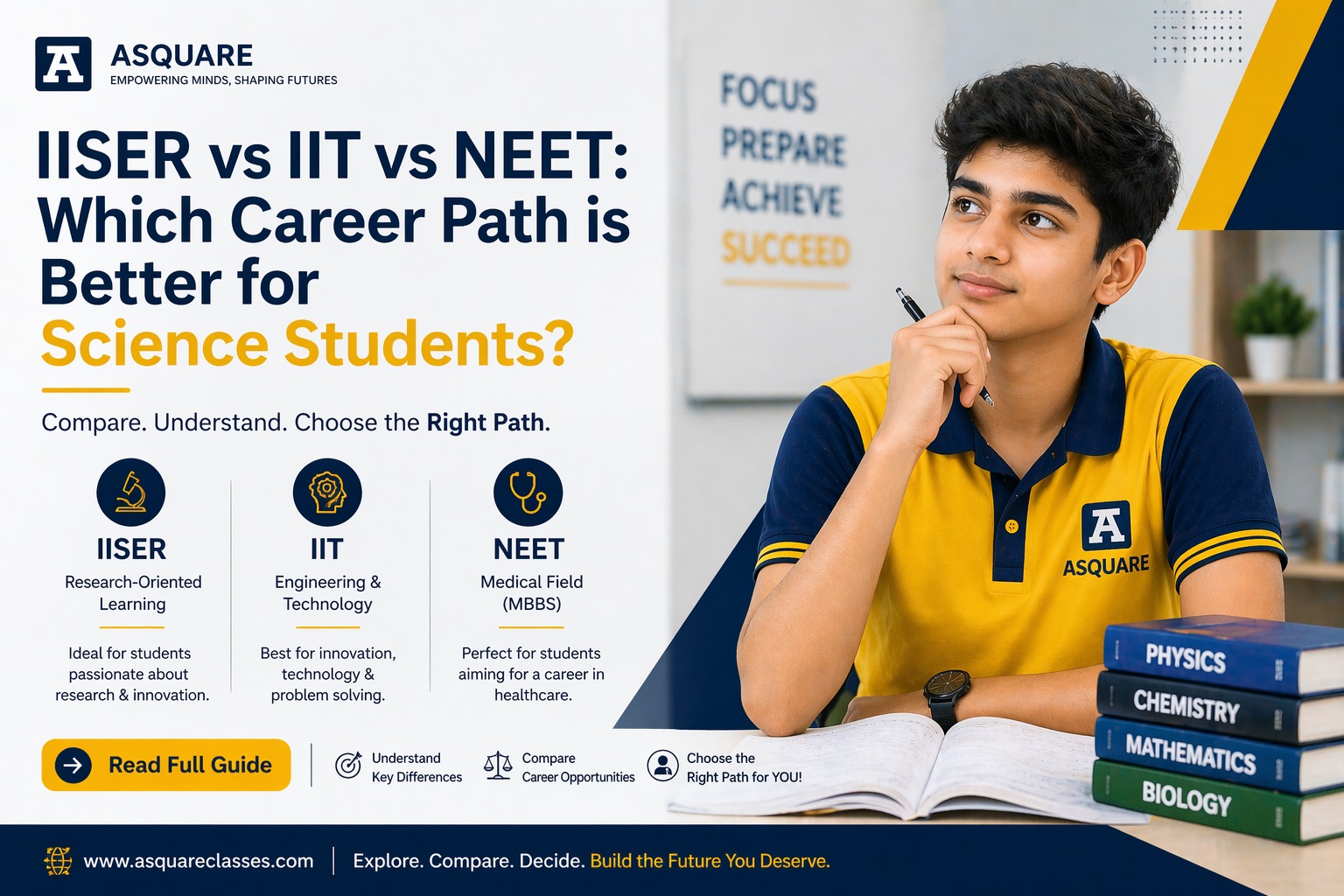 IISER vs IIT vs NEET: Which Career Path is Right for You