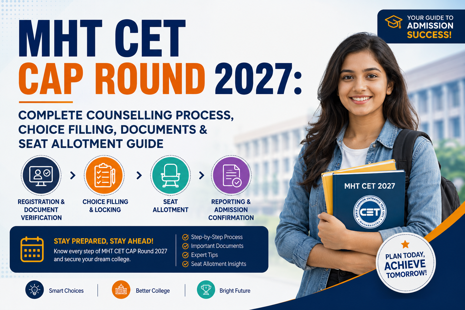 Confused about MHT CET CAP Round 2027? This complete guide by ASQUARE Academy explains counselling steps, choice filling tips, required documents, and seat allotment process.
